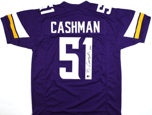 Blake Cashman Autographed Purple Pro Style Jersey - Beckett W Hologram *Black