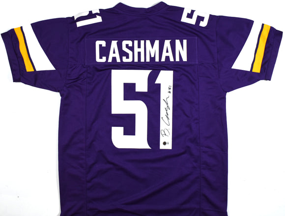 Blake Cashman Autographed Purple Pro Style Jersey - Beckett W Hologram *Black