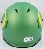 Tez Johnson Autographed Oregon Green Speed Mini Helmet-Beckett W Hologram*Yellow
