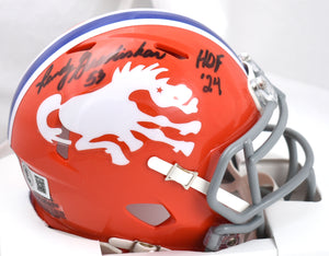 Randy Gradishar Signed Broncos 1966 Speed Mini Helmet w/ HOF- Beckett W Hologram