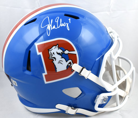 John Elway Autographed Broncos F/S 75-96 Speed Helmet- Beckett W Hologram *White