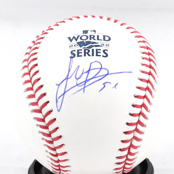 Framber Valdez Autographed Rawlings World Series OML Baseball - Beckett W Holo