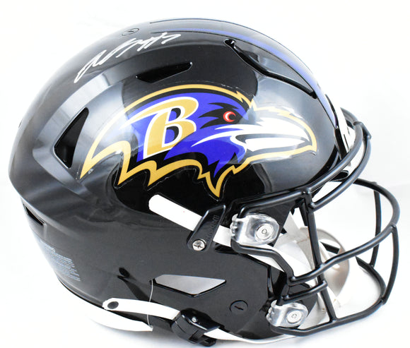 Rashod Bateman Autographed Ravens F/S Speed Flex Helmet - Beckett W Hologram