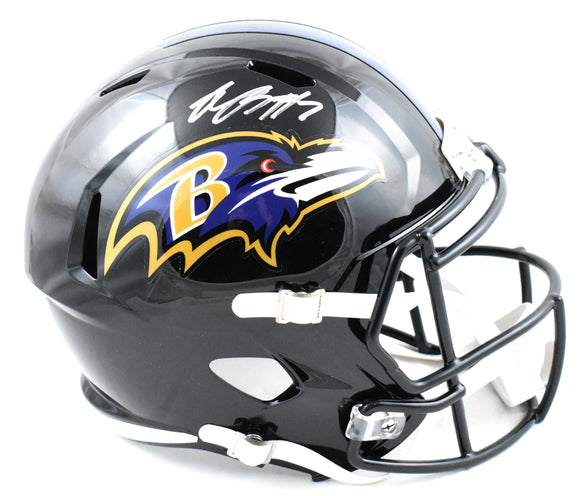 Rashod Bateman Autographed Ravens F/S Speed Helmet - Beckett W Hologram