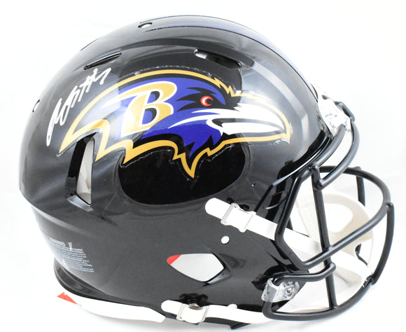 Rashod Bateman Autographed Ravens F/S Speed Authentic Helmet- Beckett W Hologram