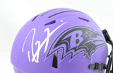 Ray Lewis Autographed Baltimore Ravens Rave Speed Mini Helmet - Beckett W Holo