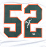 Ray Lewis Autographed White College Style Jersey - Beckett W Hologram *Silver