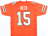 Carson Beck Autographed Orange College Style Jersey - Beckett W Hologram *Black