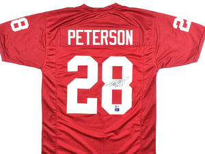 Adrian Peterson Autographed Crimson College Style Jersey - Beckett W Hologram