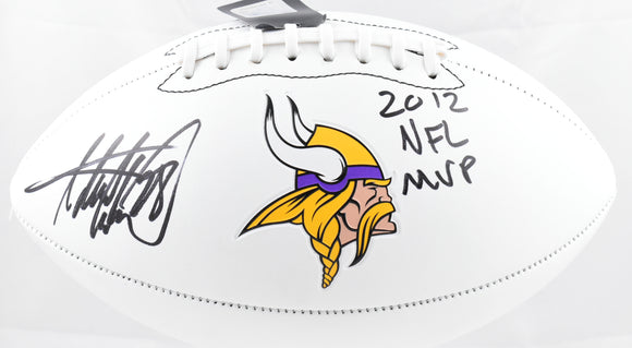 Adrian Peterson Autographed Vikings Logo Football MVP - Beckett W Hologram