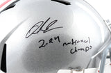 Quinshon Judkins Signed Ohio St. F/S Speed Helmet 24 Natl Champs- Beckett W Holo