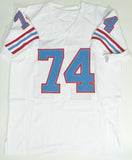 Bruce Matthews Autographed White Pro Style Jersey W/ HOF- JSA Witnessed Auth