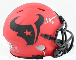 Nico Collins Autographed Texans Rave Speed Mini Helmet - Beckett W Hologram