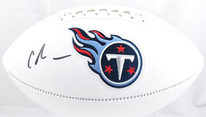 Chris Johnson Autographed Tennessee Titans Logo Football - Beckett W Hologram