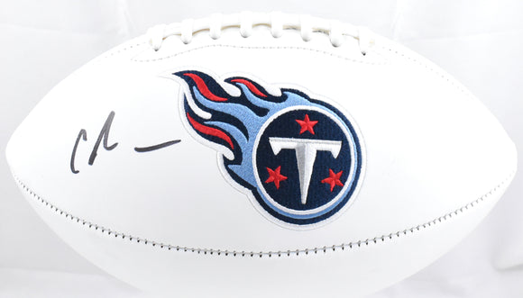 Chris Johnson Autographed Tennessee Titans Logo Football - Beckett W Hologram