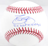 David Justice Autographed Rawlings OML Baseball 2x WS Champs- Beckett W Hologram