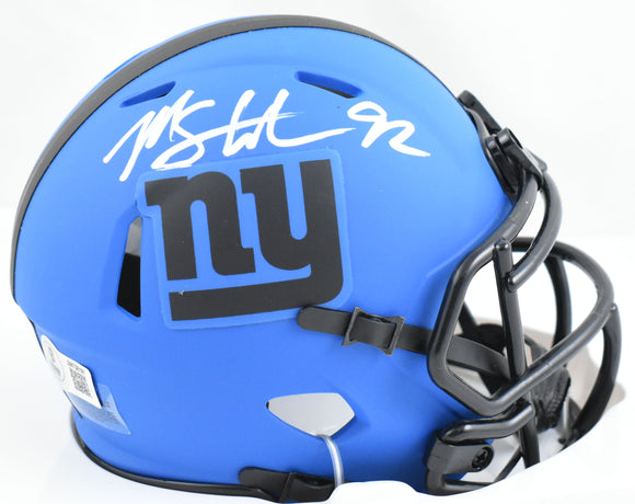 Michael Strahan Autographed New York Giants Rave Speed Mini Helmet BeckettW Holo