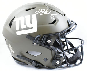 Michael Strahan Autographed Giants F/S Salute Speed Flex Helmet - Beckett W Holo