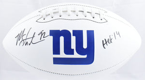 Michael Strahan Autographed New York Giants Logo Football HOF Beckett W Hologram