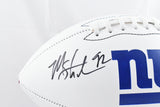 Michael Strahan Autographed New York Giants Logo Football HOF Beckett W Hologram