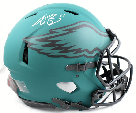 AJ Brown Autographed Eagles F/S Rave Speed Authentic Helmet Beckett W Hologram