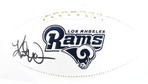 Kurt Warner Autographed Rams Logo Football - Beckett W Hologram *Black