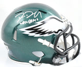Dom DiSandro Autographed Eagles Speed Mini Helmet Big Dom - Beckett W Hologram
