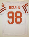 Brian Orakpo Autographed White College Style Jersey- JSA W Authenticated