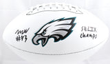 Milton Williams Autographed Eagles Logo Football SB Champs - Beckett W Hologram