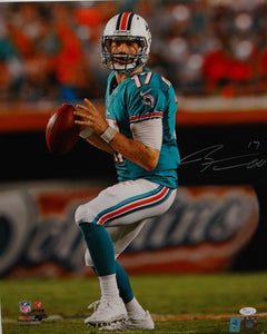 Ryan Tannehill Signed 16x20 Dolphins Looking To Pass Photo- JSA Auth *Silver