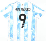 Sergio Aguero Signed Argentina FC Soccer White Jersey #9 - Beckett Hologram