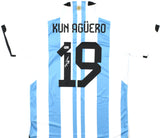 Sergio Aguero Signed Argentina FC Soccer White Jersey #19 - Beckett Hologram
