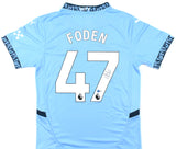 Phil Foden Signed Manchester City Home Blue Soccer Jersey #47 - Beckett Hologram