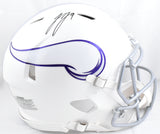 JJ McCarthy Signed Vikings F/S Alt 2024 Speed Authentic Helmet Beckett W Holo