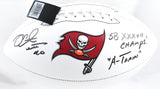Mike Alstott Autographed Buccaneers Logo Football SB Champ A Train-BeckettW Holo