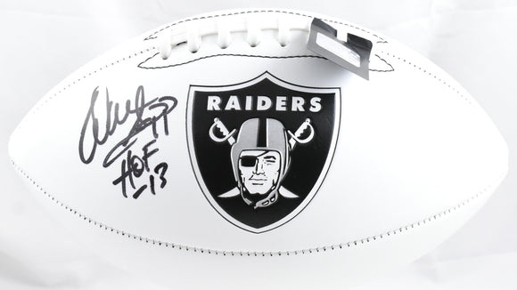 Warren Sapp Autographed Raiders Logo Football HOF - Beckett W Hologram