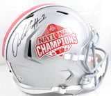 Quinshon Judkins Signed Ohio St. F/S Natl Champs Logo Speed Helmet - Beckett W