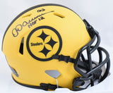 Dermontti Dawson Autographed Steelers Rave Speed Mini Helmet w/HOF - Prova