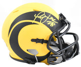 Marshall Faulk Autographed Rams Rave Speed Mini Helmet - Beckett W Hologram