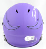 Jordan Addison Autographed Vikings Rave Speed Mini Helmet - Beckett W Hologram