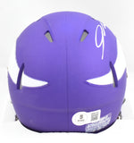 Jordan Addison Autographed Vikings Tribute Speed Mini Helmet- Beckett W Hologram