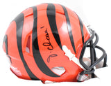 Ja'Marr Chase Autographed Cincinnati Bengals Speed Mini Helmet - Beckett W Holo