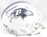 Zay Flowers Autographed Ravens Salute 2024 Speed Mini Helmet - Beckett W Holo