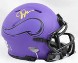 Justin Jefferson Autographed Vikings Rave Speed Mini Helmet - Beckett W Hologram