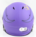 Justin Jefferson Autographed Vikings Rave Speed Mini Helmet - Beckett W Hologram