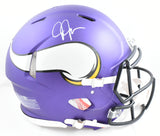 Justin Jefferson Autographed Vikings F/S Speed Authentic Helmet - Beckett W Holo
