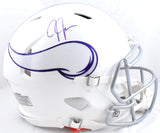 Justin Jefferson Signed Vikings F/S Alt 2024 Speed Authentic Helmet - Beckett W