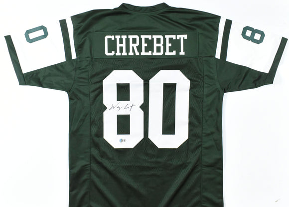 Wayne Chrebet Autographed Green Pro Style Jersey - Beckett W Hologram *Black