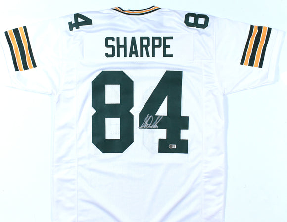 Sterling Sharpe Autographed White Pro Style Jersey - Beckett W Hologram *Silver