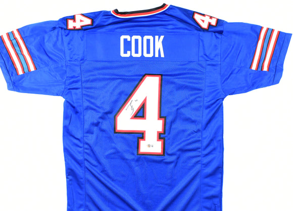 James Cook Autographed Blue Pro Style Jersey - Beckett W Hologram *Black